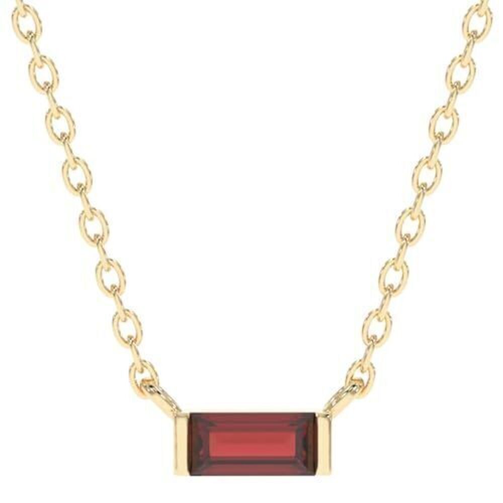 7404 Garnet Necklace , Premium Gold Minimalist Rectangle Necklaces